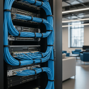 Blog 1 Network cabling installation Minneapolis - neatly terminated server rack patch panel