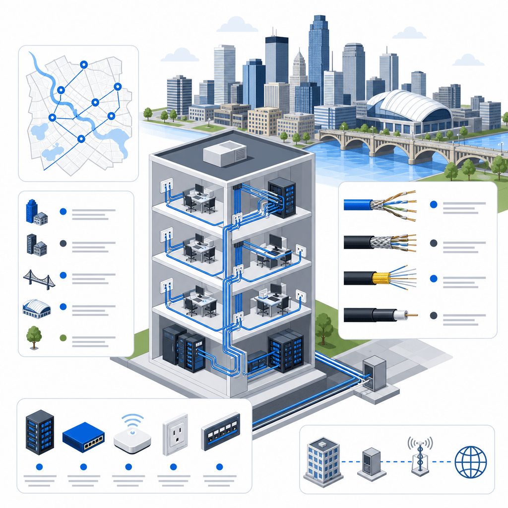 How to Plan a Network Wiring Project for Your Minneapolis Office 1 network cabling and wiring minneapolis data illustration
